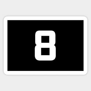 Number Eight - 8 - Any Color - Team Sports Numbered Uniform Jersey - Birthday Gift Sticker